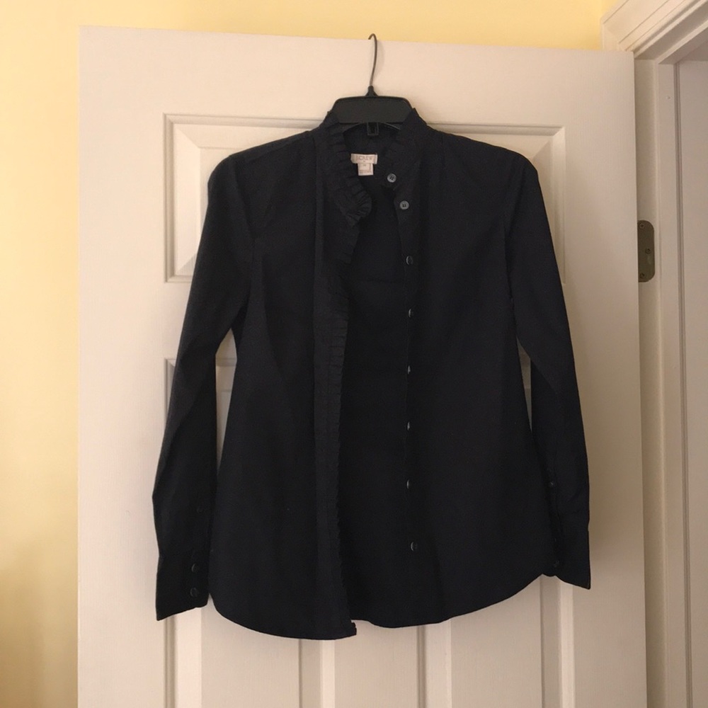 XS J Crew button up in black